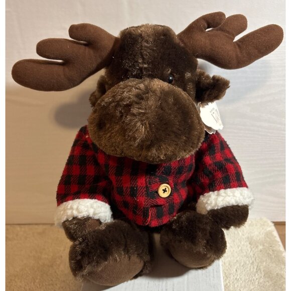 Wishpets Plush Moose 11" In Red & Black Buffalo Plaid Hoodie #83204 - Picture 7 of 10